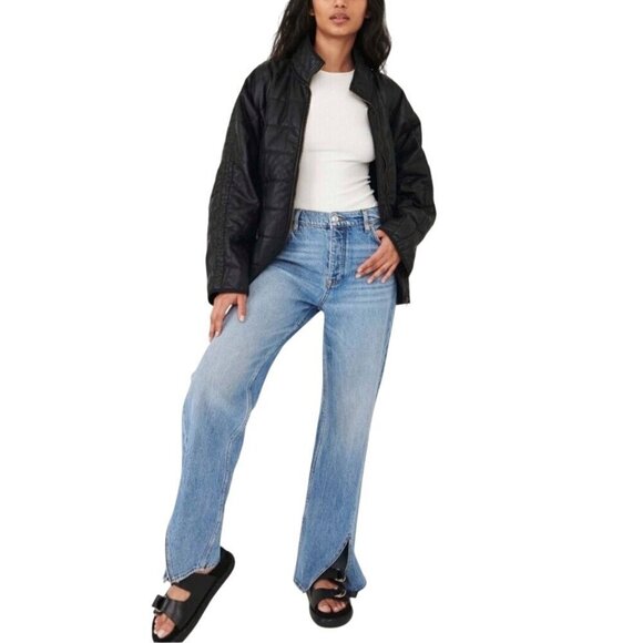 Free People Denim - Free People We The Free NWT Long Lines Slit Straight Jeans Vintage Light Size 27